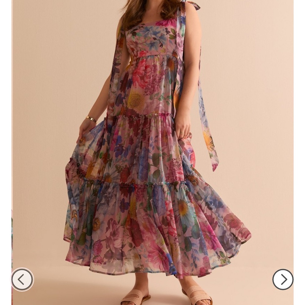 Francesca's Collections Multicolor Floral Maxi Dress